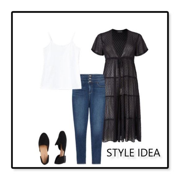 Torrid Black Swiss Dot Tiered Kaftan NWT - Picture 7 of 11